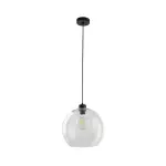 Nowoczesna lampa wisząca z kloszem z przezroczystego szkła w kształcie kuli nad wyspę 1xE27 CUBUS - 2076