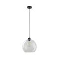 Nowoczesna lampa wisząca z kloszem z przezroczystego szkła w kształcie kuli nad wyspę 1xE27 CUBUS 2076 TK Lighting
