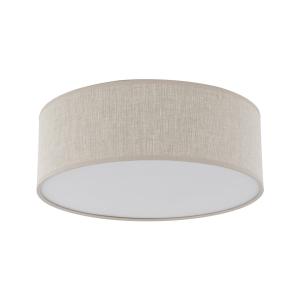 Lampa sufitowa NICOLA BROWN do salonu, lniany klosz w stylu boho, gwint E27 - 10199