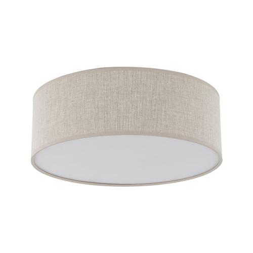 Lampa sufitowa NICOLA BROWN do salonu, lniany klosz w stylu boho, gwint E27 - 10199