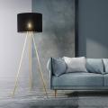 Lampa podłogowa na trójnogu w złotym kolorze na E27 czarny abażur UMBERTO 6635 TK Lighting