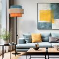 Lampa podłogowa z kolorowym abażurem, 159cm wysokości do wnętrz inspirowanych stylem boho 1xE27 TRIO 6452 TK Lighting