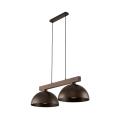 Loftowa lampa wisząca z metalowymi kloszami i drewniana belką OSLO 2xE27 4507 TK Lighting