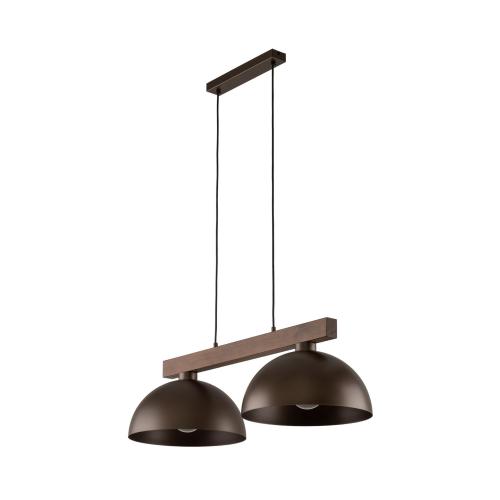 Loftowa lampa wisząca z metalowymi kloszami i drewniana belką OSLO 2xE27 4507 TK Lighting