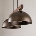 Loftowa lampa wisząca z metalowymi kloszami i drewniana belką OSLO 2xE27 4507 TK Lighting
