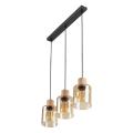 Listwa z wiszącymi szklanymi kloszami ORSON drewniane elementy 3xE27 salon 4568 TK Lighting