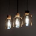 Listwa z wiszącymi szklanymi kloszami ORSON drewniane elementy 3xE27 salon 4568 TK Lighting