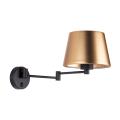 Kinkiet ścienny na ruchomym wysięgniku GLORY z włącznikiem złoty klosz 6482 TK Lighting