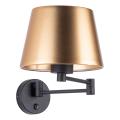Kinkiet ścienny na ruchomym wysięgniku GLORY z włącznikiem złoty klosz 6482 TK Lighting