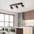 Nowoczesna, 3-punktowa lampa sufitowa z regulowanymi spotami do korytarza, minimalistyczny styl, drewniany detal COVER WOOD 4675 3xGU10 TK Lighting