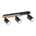 Nowoczesna, 3-punktowa lampa sufitowa z regulowanymi spotami do korytarza, minimalistyczny styl, drewniany detal COVER WOOD 4675 3xGU10 TK Lighting