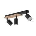 Nowoczesna, 3-punktowa lampa sufitowa z regulowanymi spotami do korytarza, minimalistyczny styl, drewniany detal COVER WOOD 4675 3xGU10 TK Lighting
