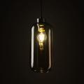 Lampa wisząca z brązowym, podłużnym szklanym kloszem i złotymi akcentami MARCO GREEN 3314 1xE27 TK Lighting