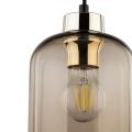 Lampa wisząca z brązowym, podłużnym szklanym kloszem i złotymi akcentami MARCO GREEN 3314 1xE27 TK Lighting