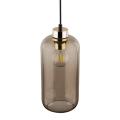 Lampa wisząca z brązowym, podłużnym szklanym kloszem i złotymi akcentami MARCO GREEN 3314 1xE27 TK Lighting