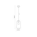 Lampa wisząca z brązowym, podłużnym szklanym kloszem i złotymi akcentami MARCO GREEN 3314 1xE27 TK Lighting