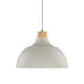 Lampa wisząca w stylu skandynawskim z metalowym, beżowym kloszem kopułą i drewnianym elementem CAP BEIGE 5664 TK Lighting