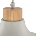 Lampa wisząca w stylu skandynawskim z metalowym, beżowym kloszem kopułą i drewnianym elementem CAP BEIGE 5664 TK Lighting