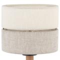 Lampka nocna z szaro-beżowym abażurem i drewnianym elementem do sypialni ECO 5596 1xE27 TK Lighting