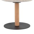 Lampka nocna z szaro-beżowym abażurem i drewnianym elementem do sypialni ECO 5596 1xE27 TK Lighting