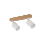 Lampa sufitowa z dwoma białymi spotami na drewnianej listwie TOP WOOD 2xGU10 - 3295