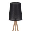 Lampa podłogowa na drewnianym trójnogu z czarnym abażurem w kształcie ściętego stożka WALZ 5599 1xE27 TK Lighting