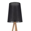 Lampa podłogowa na drewnianym trójnogu z czarnym abażurem w kształcie ściętego stożka WALZ 5599 1xE27 TK Lighting