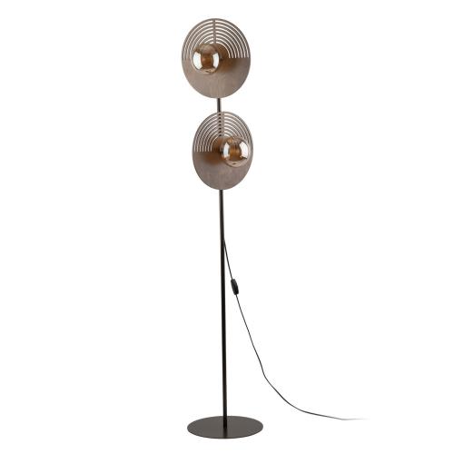 Nowoczesna lampa podłogowa LUNAR WOOD z szklanymi kloszami do salonu 2xG9 16135 TK Lighting