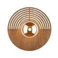 Ścienny kinkiet z drewnianą okrągłą rozetą Ø30 LUNAR WOOD do przedpokoju - 11014