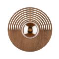 Ścienny kinkiet z drewnianą okrągłą rozetą Ø30 LUNAR WOOD do przedpokoju - 11014