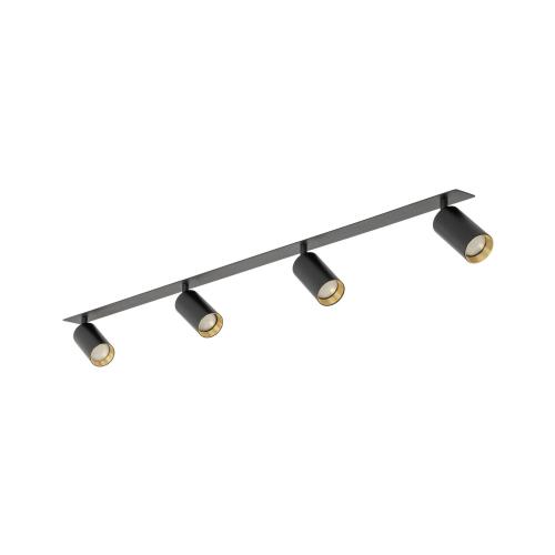 Stylowa listwa sufitowa podtynkowa AMIS czarna z 4 ruchomymi reflektorkami na GU10 10809 TK Lighting