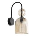 Kinkiet ścienny SOPGHIA koniakowa z szklanym ryflowanym kloszem do sypialni 11140 TK Lighting
