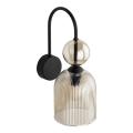 Kinkiet ścienny SOPGHIA koniakowa z szklanym ryflowanym kloszem do sypialni 11140 TK Lighting