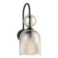 Kinkiet ścienny SOPGHIA koniakowa z szklanym ryflowanym kloszem do sypialni 11140 TK Lighting