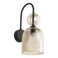 Kinkiet ścienny SOPGHIA koniakowa z szklanym ryflowanym kloszem do sypialni 11140 TK Lighting