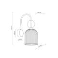 Kinkiet ścienny SOPGHIA koniakowa z szklanym ryflowanym kloszem do sypialni 11140 TK Lighting