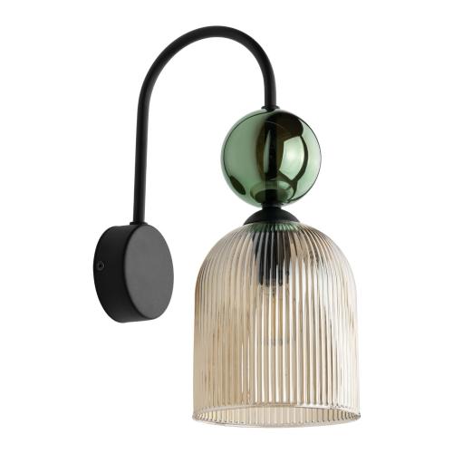 Ozdobny kinkiet SOPHIA GREEN z szklanym kloszem na E14 do sypialni 11143 TK Lighting