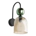 Ozdobny kinkiet SOPHIA GREEN z szklanym kloszem na E14 do sypialni 11143 TK Lighting