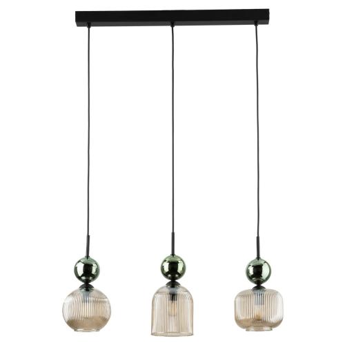 Szklane klosze w lampie wiszącej SOPHIA GREEN do jadalni 3xE14  11147 TK Lighting