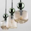 Szklane klosze w lampie wiszącej SOPHIA GREEN do jadalni 3xE14  11147 TK Lighting