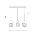 Szklane klosze w lampie wiszącej SOPHIA GREEN do jadalni 3xE14  11147 TK Lighting