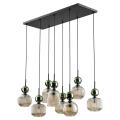 Lampa wisząca SOPHIA GREEN, osiem eleganckich szklanych kloszy, gwint E14 11151 TK Lighting