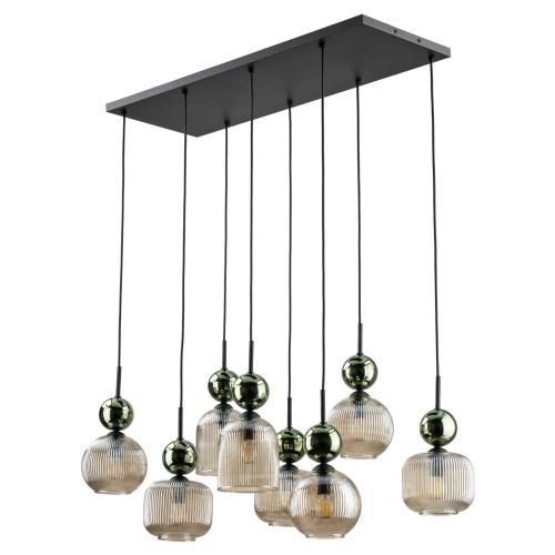 Lampa wisząca SOPHIA GREEN, osiem eleganckich szklanych kloszy, gwint E14 11151 TK Lighting