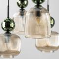 Lampa wisząca SOPHIA GREEN, osiem eleganckich szklanych kloszy, gwint E14 11151 TK Lighting