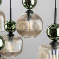 Lampa wisząca SOPHIA GREEN, osiem eleganckich szklanych kloszy, gwint E14 11151 TK Lighting