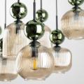 Lampa wisząca SOPHIA GREEN, osiem eleganckich szklanych kloszy, gwint E14 11151 TK Lighting