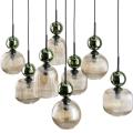 Lampa wisząca SOPHIA GREEN, osiem eleganckich szklanych kloszy, gwint E14 11151 TK Lighting