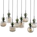 Lampa wisząca SOPHIA GREEN, osiem eleganckich szklanych kloszy, gwint E14 11151 TK Lighting