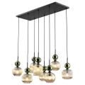 Lampa wisząca SOPHIA GREEN, osiem eleganckich szklanych kloszy, gwint E14 11151 TK Lighting