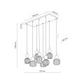 Lampa wisząca SOPHIA GREEN, osiem eleganckich szklanych kloszy, gwint E14 11151 TK Lighting